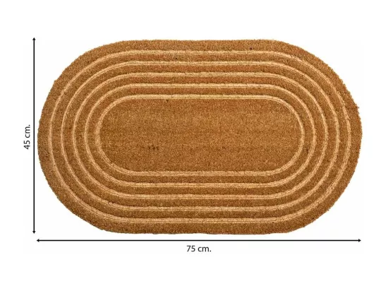 Tapis d'entrée en fibre pressée marron 75x45