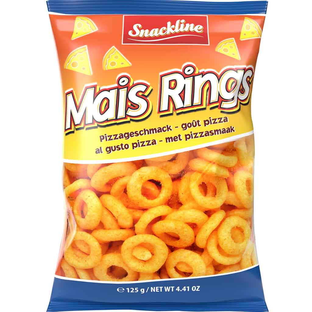 Snackline Mais Rings Pizzageschmack 125g MHD:3.5.25