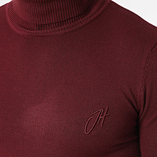 Pull Col Roulé Bordeaux