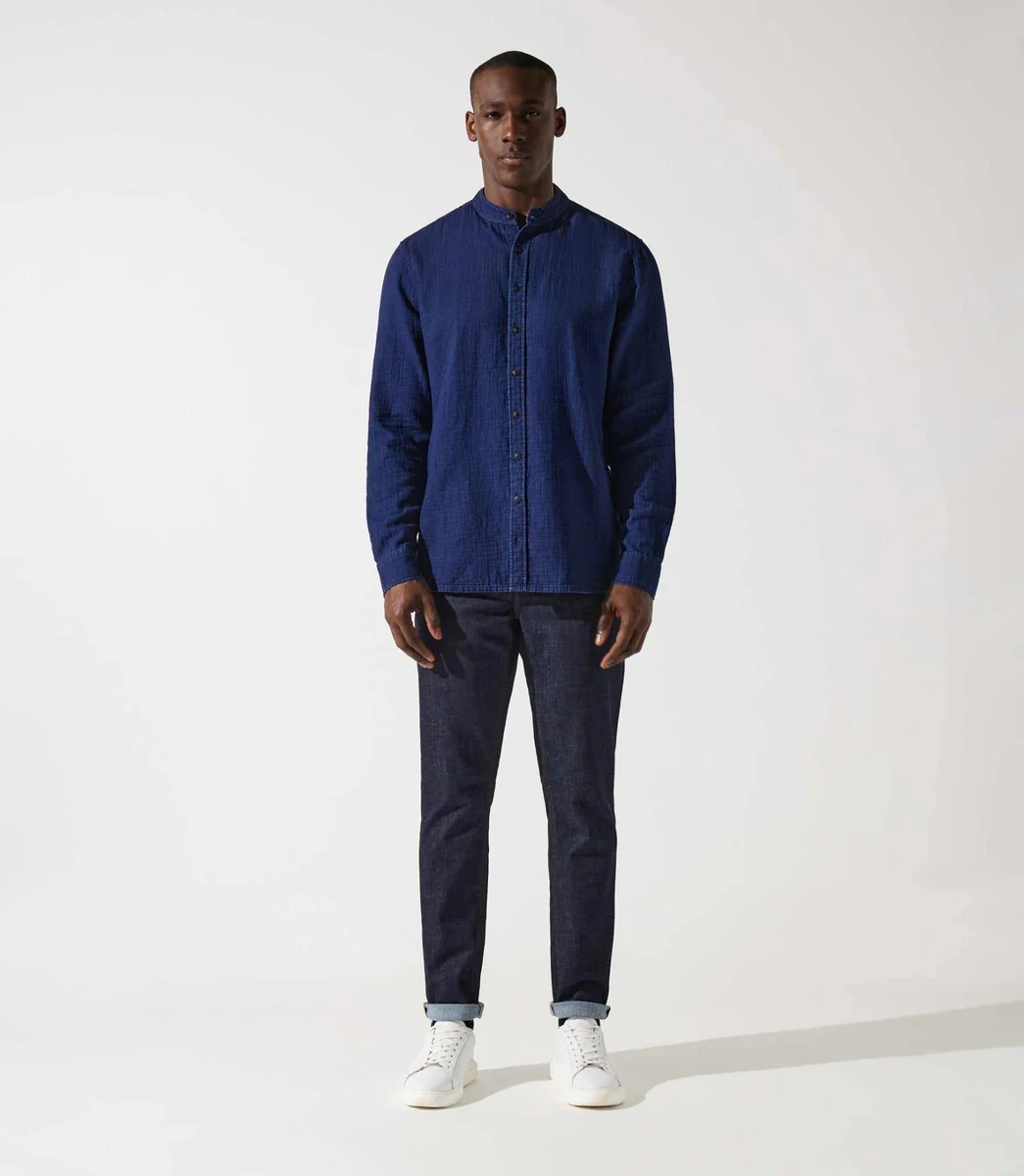Chemise col mao bleu JEREMI