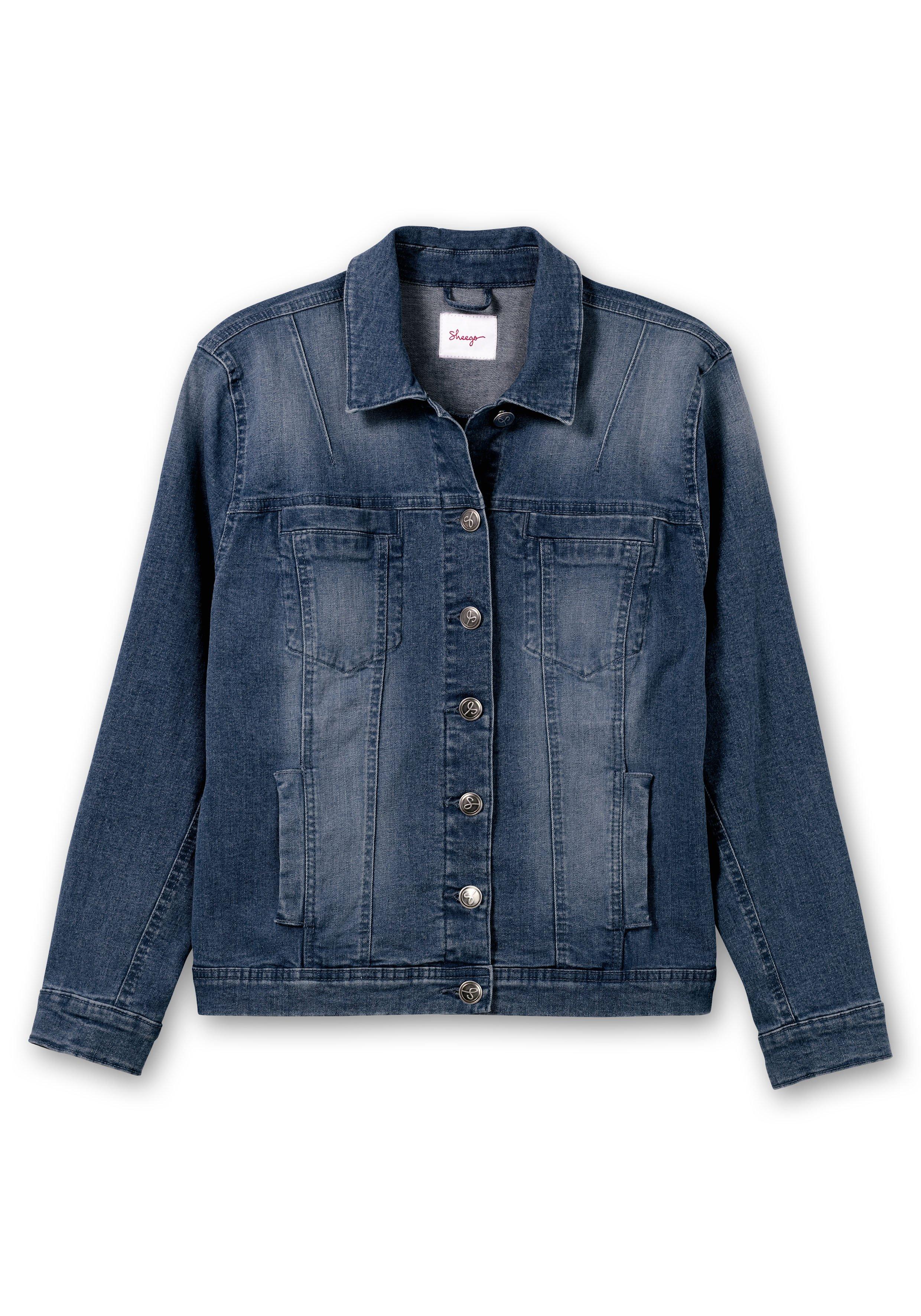 Jeansjacke in leicht taillierter und verkürzter Form