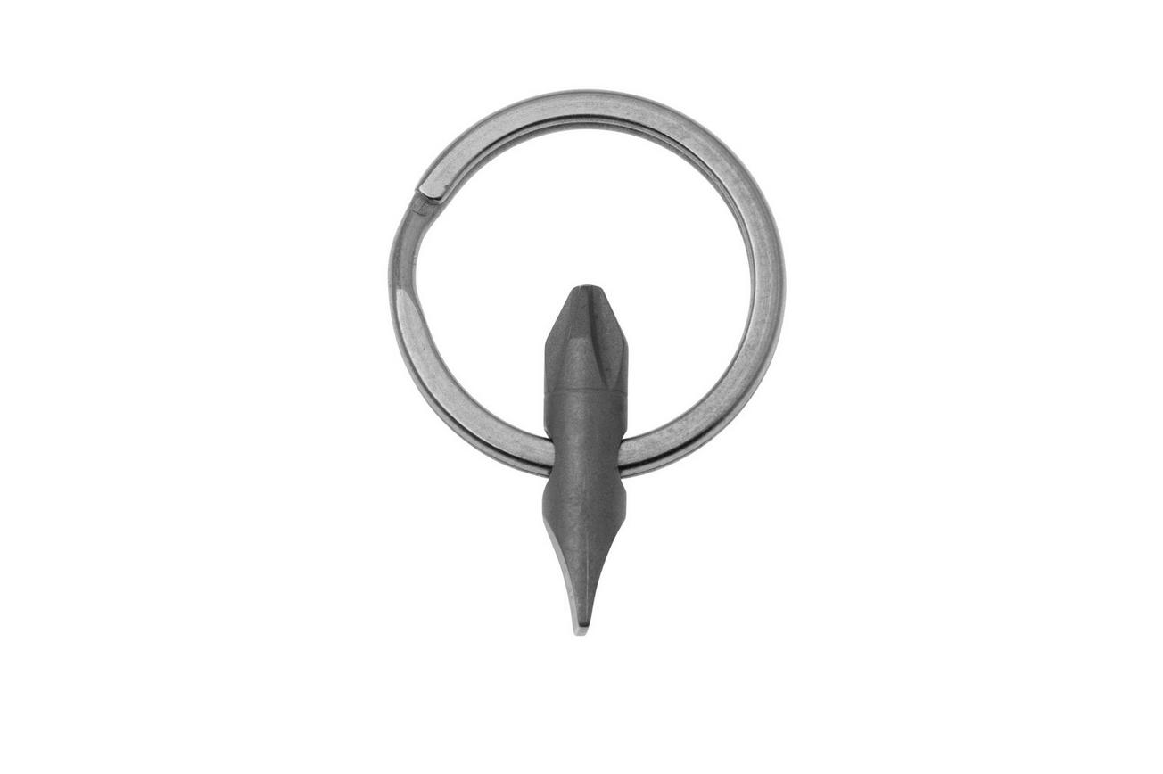 Big Idea Design Titanium Pocket Bit Round TI-PB-ROUND Stonewashed Titanium, sleutelhanger bitje rond