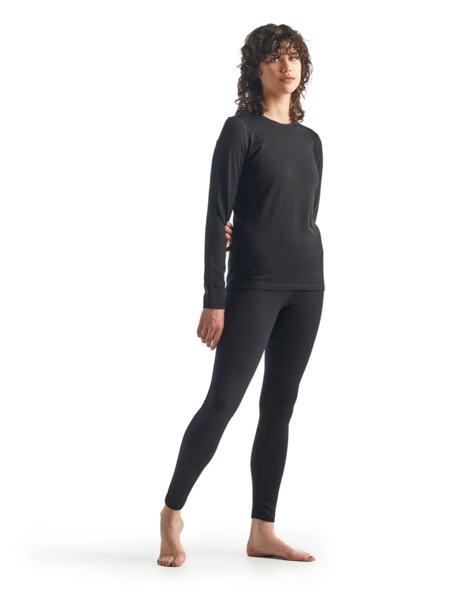 Icebreaker Women's 200 Oasis Long Sleeve Crewe Black