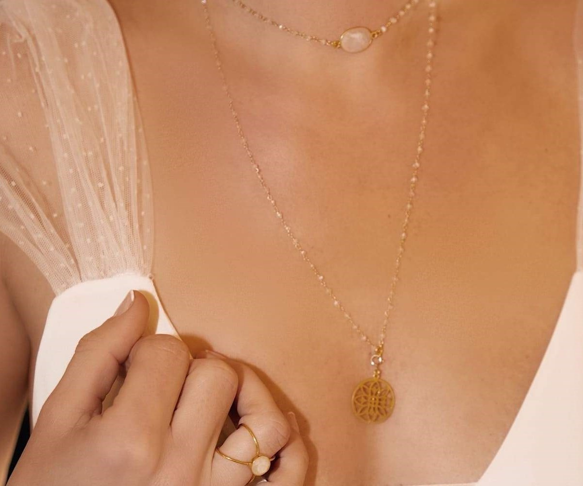 Collier bijou de dos/recto verso Pranayama argent