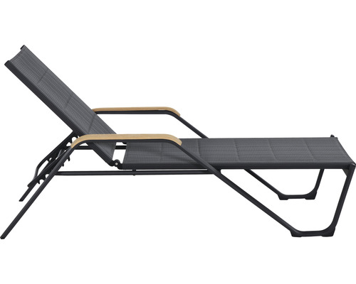 Siena Tuinligstoel 69,5 x 195 x 108 cm Aluminium Hout Kunststof grijs
