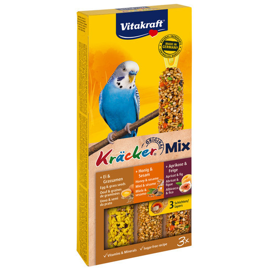 Friandise Kräcker au miel, fruits et oeufs pour perruches x3 - 92 g