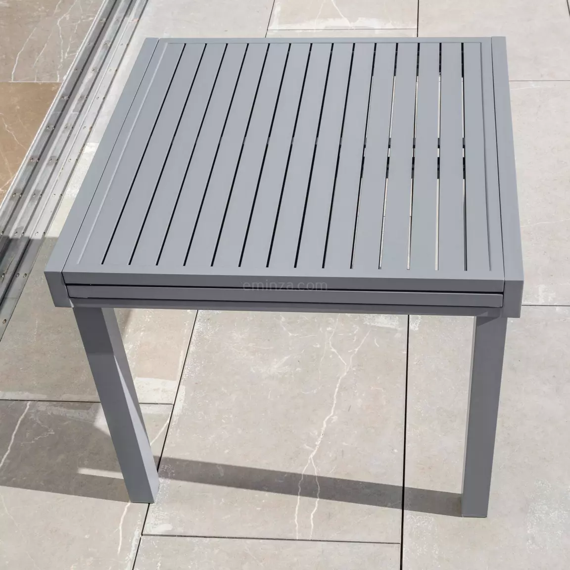 Table de jardin extensible en aluminium 8 places (90/180 x 90 cm) Murano Gris ardoise
