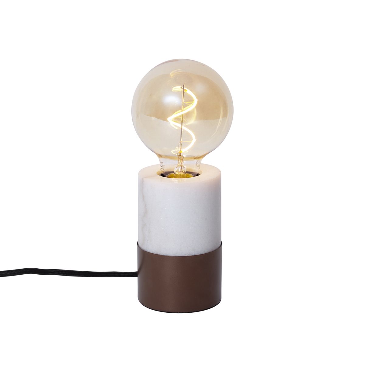 Moderne tafellamp brons met wit marmer - Marissa