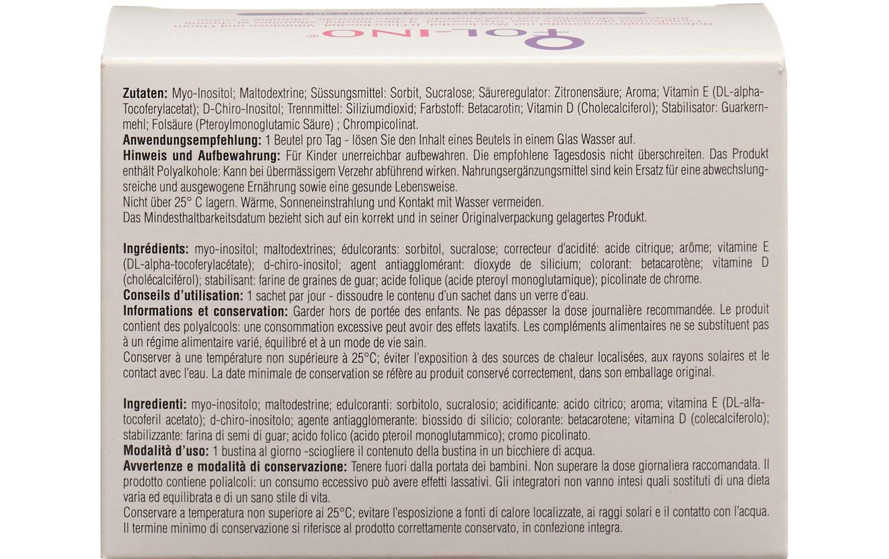 Pulver 30 BeutelVegane Nahrungsergänzung mit Myo-Inositol, D-Chiro-Inositol, Vitaminen und Chrom