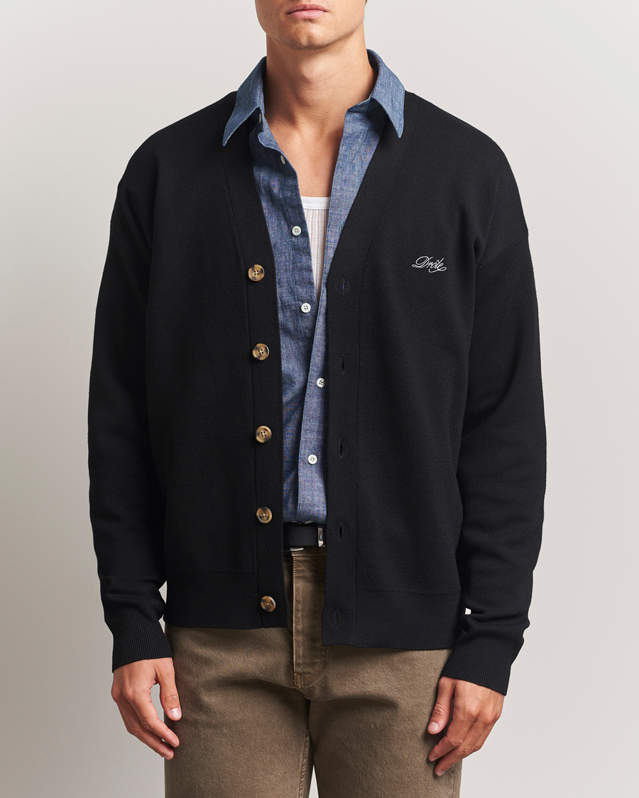 Drôle de Monsieur Merino Knitted Cardigan Black