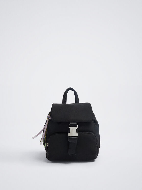 Mochila De Nylon Colgante - Negro