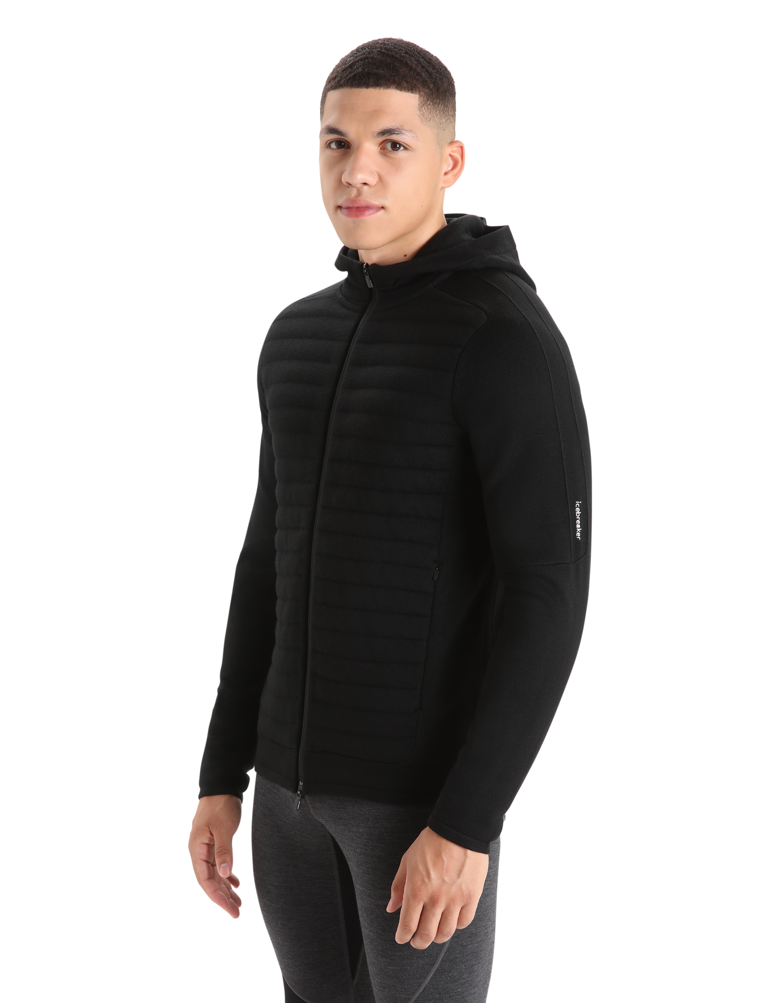 M ZoneKnit LS Zip Hood