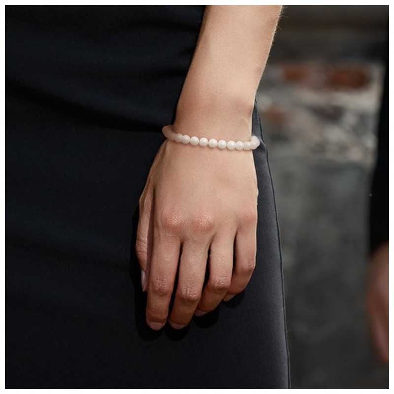 Bracelet Femme Perles de culture d'eau douce Blanches AA et Fermoir Or Blanc 750/1000