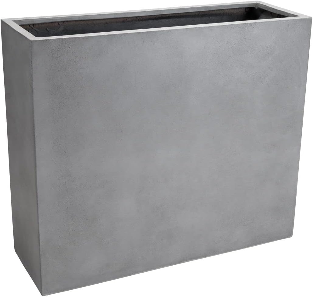 VIVANNO Pflanzkübel Raumteiler Sichtschutz Fiberglas ELEMENTO Beton-Design Grau - 88x30x75