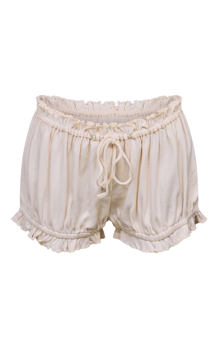 Butter Yellow Short Bloomer En Jersey Avec Détail Froncé Et Lien Noué