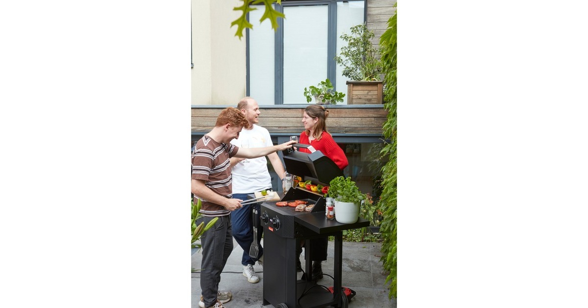 BarbecookE-Luca elektrische barbecue met inklapbare zijtafels  (Zwart)