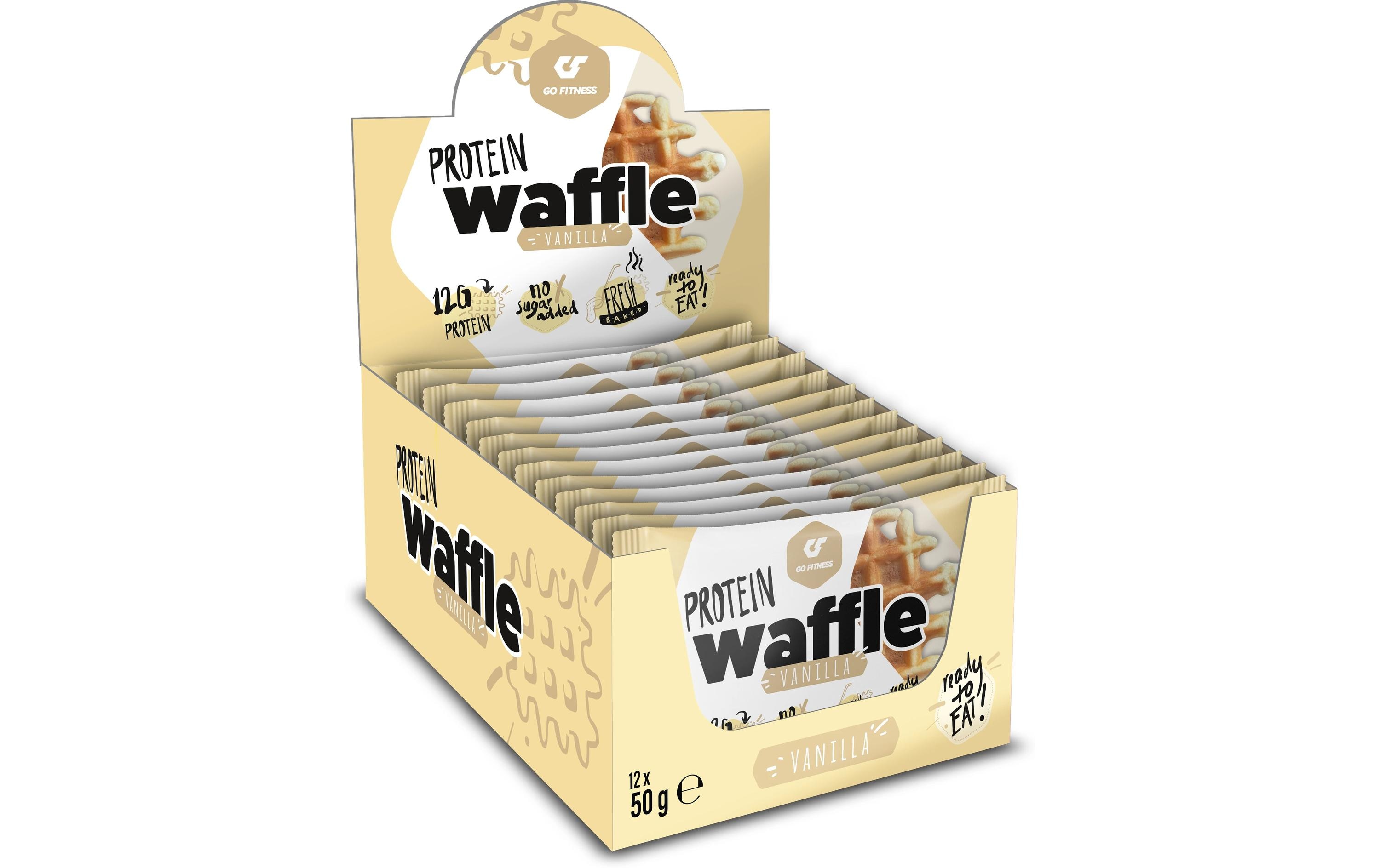 Nutrition Protein Waffle Box 12 x 50 g, VanilleProtein Waffel mit Kakao- und Schokoladenüberzug