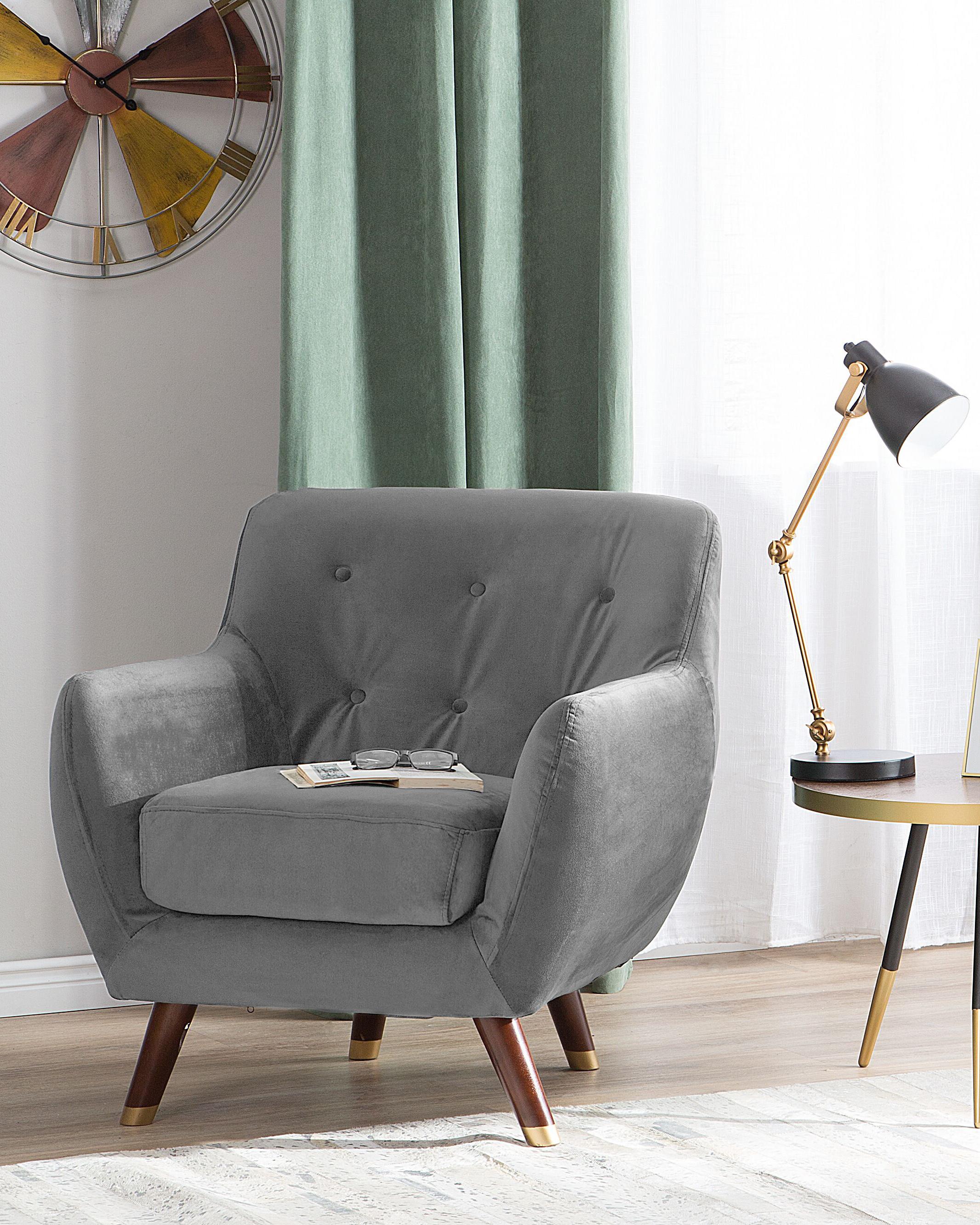 Fauteuil BODO Fluweel Grijs