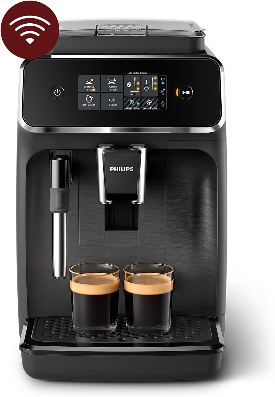 Philips Série 2200 Machine Expresso - Café à Grain - Mousseur à Lait Classique, cran Tactile Intuitif, Noir Mat (EP2220/10)