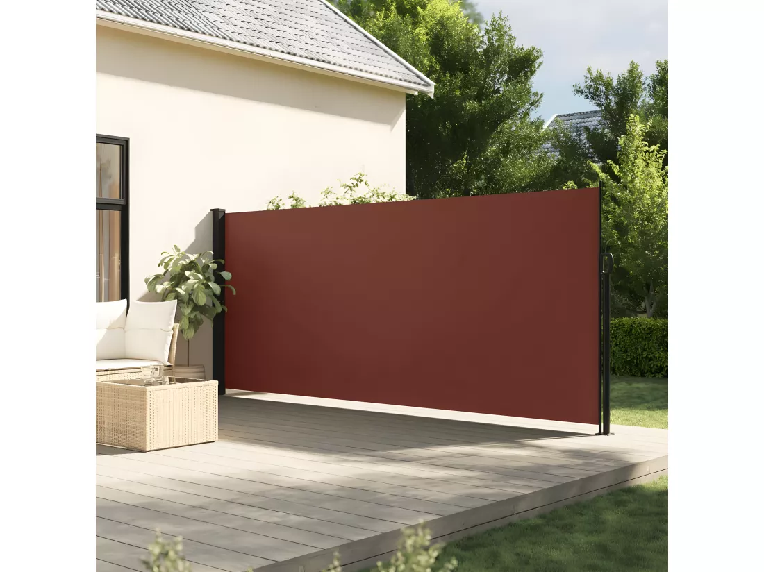 Auvent latéral rétractable marron 160x500 cm