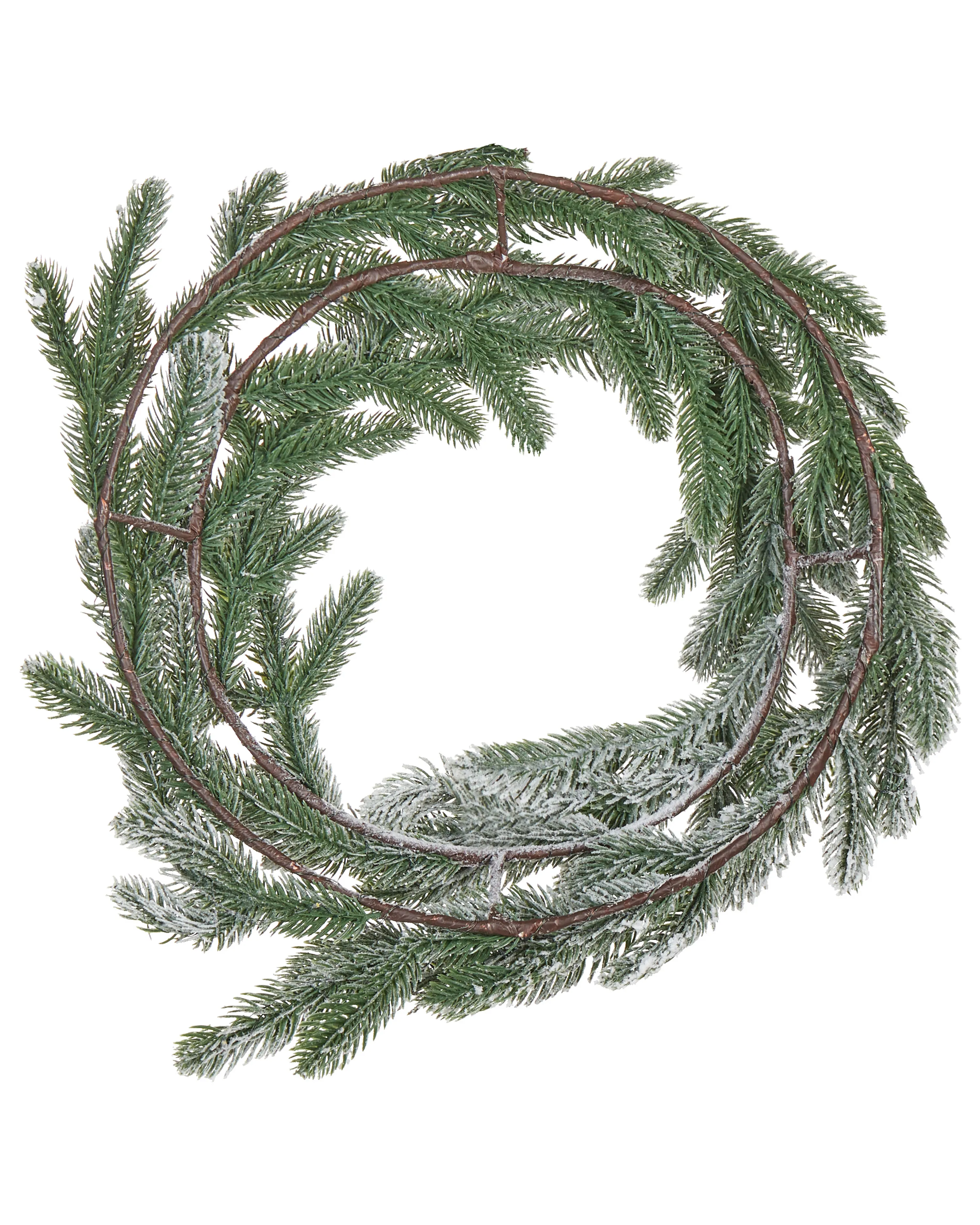 Besneeuwde kerstkrans LED ALBINI Groen 45 cm