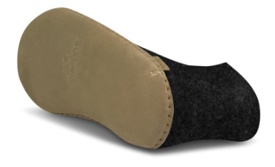 Glerups Hjemmesko med Skindsål Charcoal
