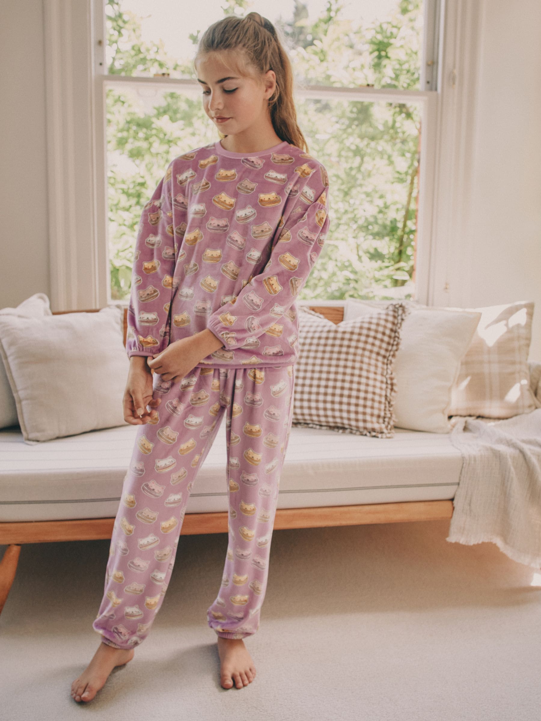 Pink Cataroon - Behaaglijke fleece pyjama (3-16 jr)