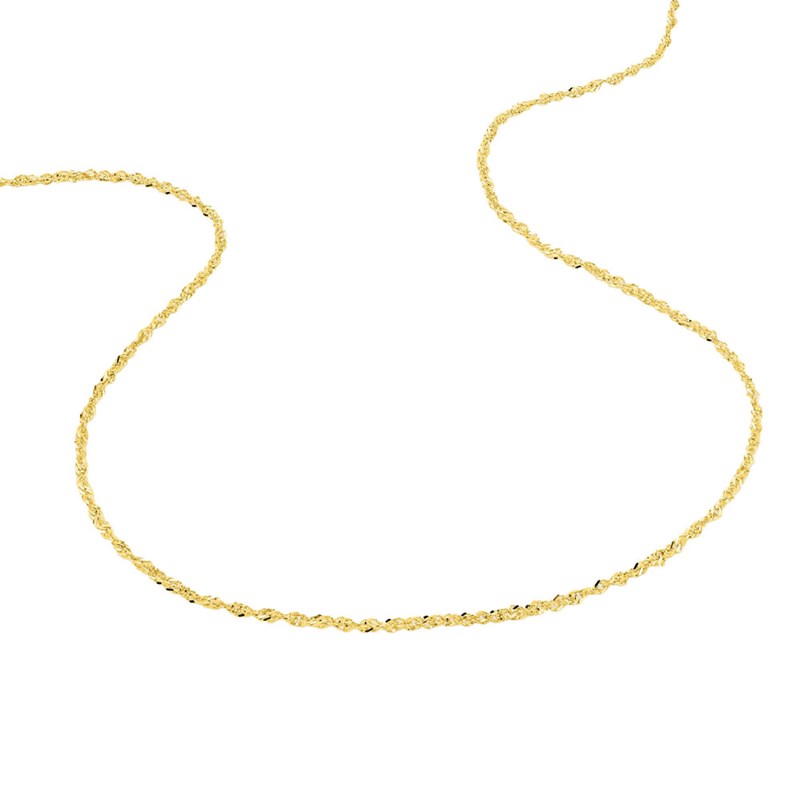 Chaîne femme - Maille Singapour - Or 18 Carats - longueur 45 cm - Largeur 1.7 mm