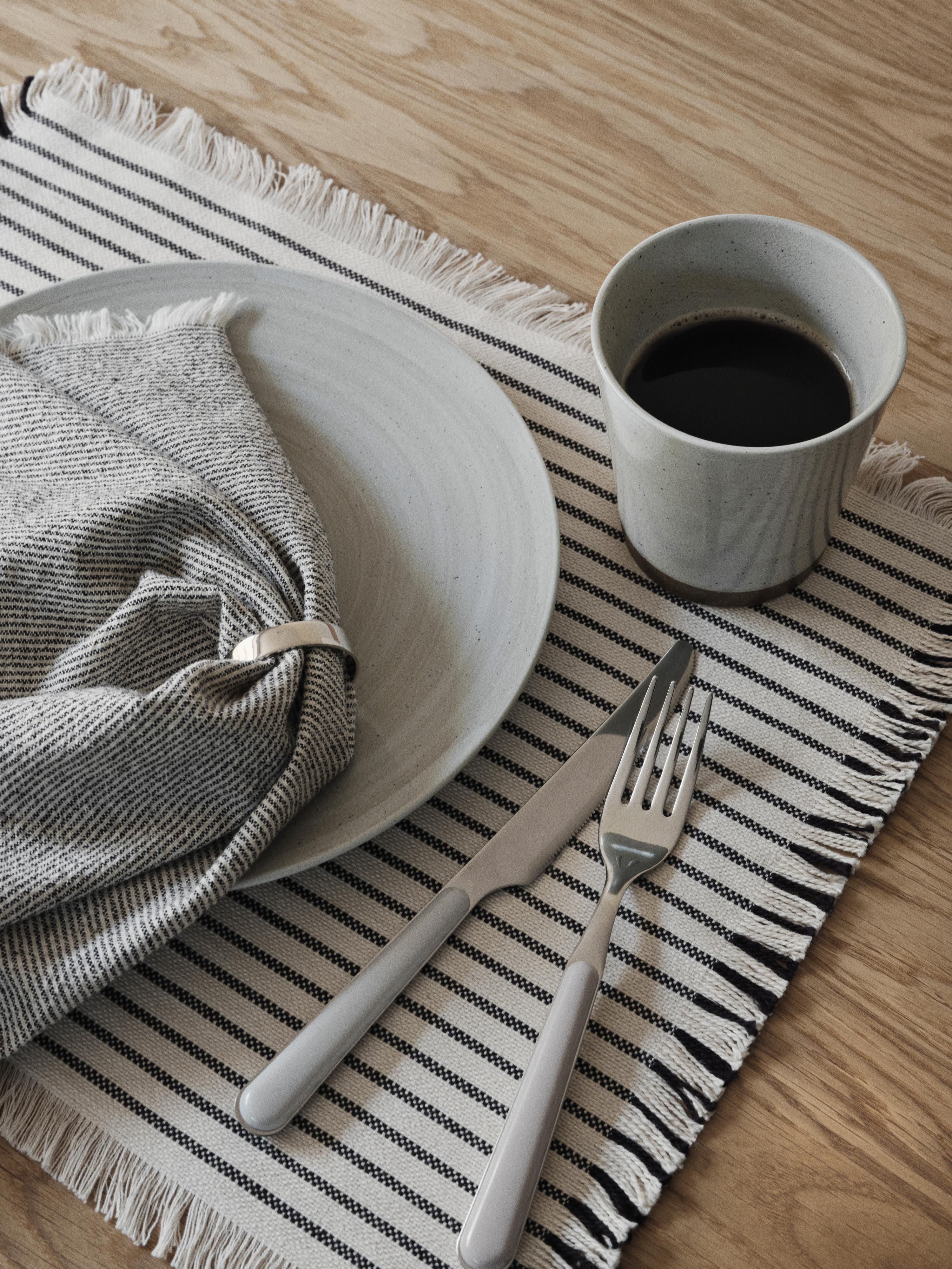 Katoenen placemats Elouise met franjes, 2-delig