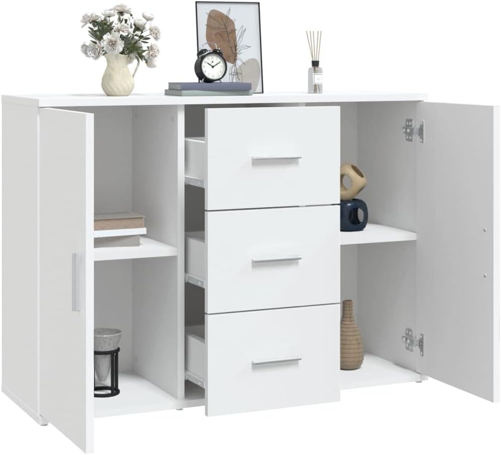 Generisch Sideboard Weiß 91x29,5x65 cm Holzwerkstoff,jiangboyue-823342