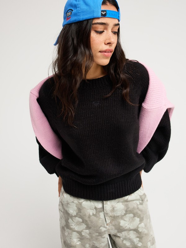 One In School Pull à col rond Noir Femme