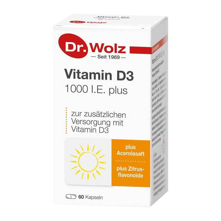 Vitamin D3 1000 I.E. plus Dr. Wolz Kapseln, 60 St