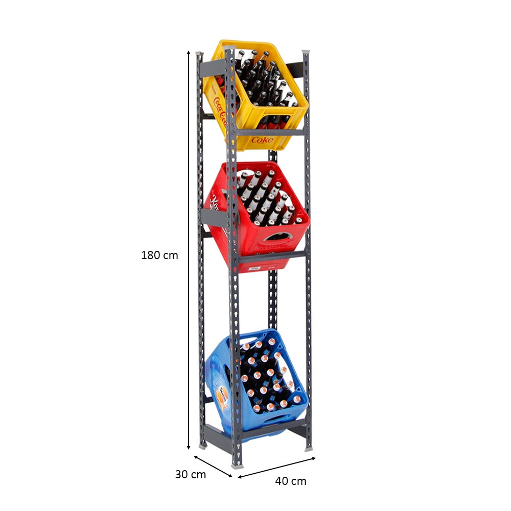 PROREGAL Drankkratplank, Big Camel, HxBxD 180 x 40 x 30 cm, Antraciet