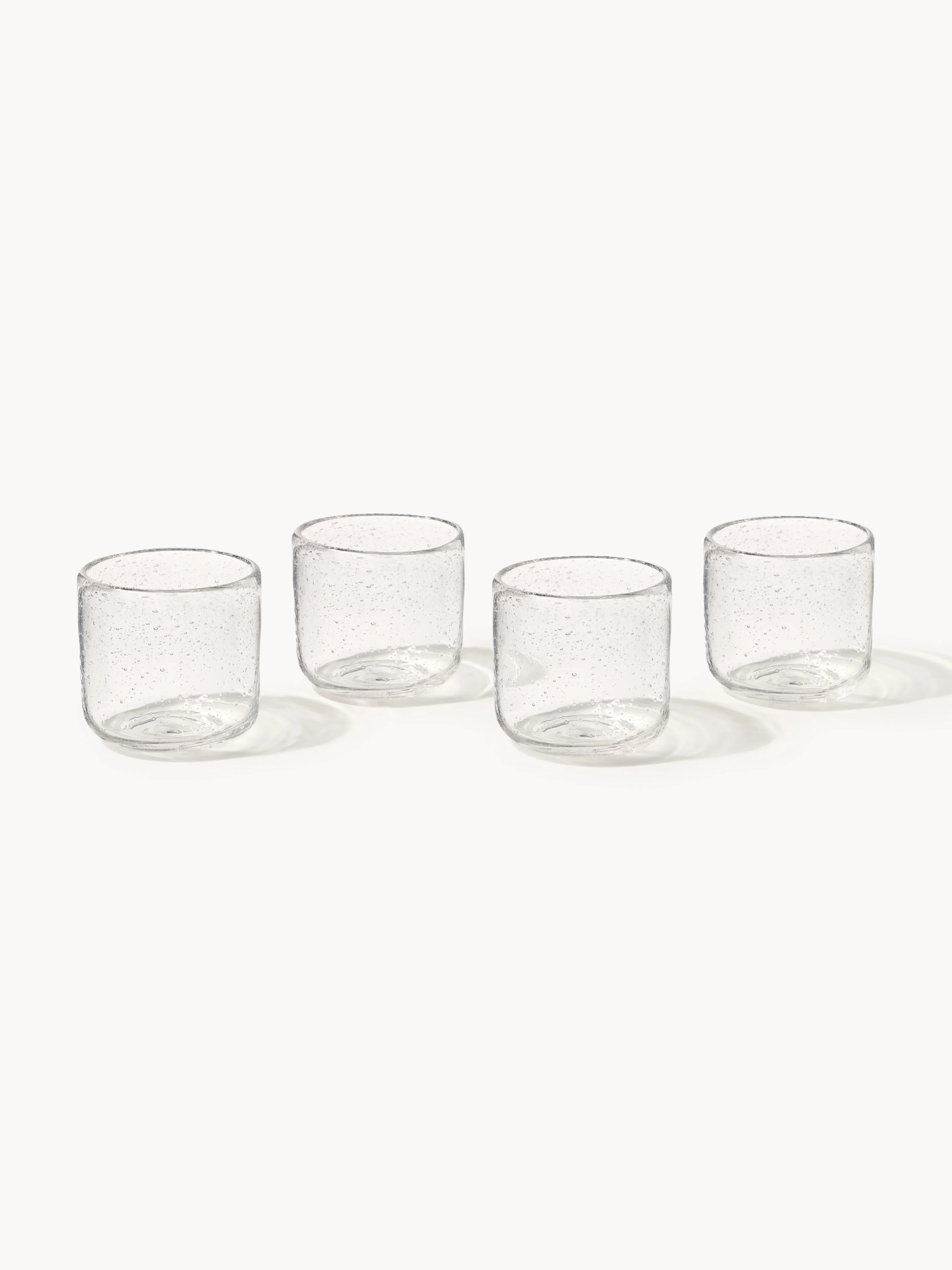Mondgeblazen tumblers Hippolyte met luchtbellen, 4-delig