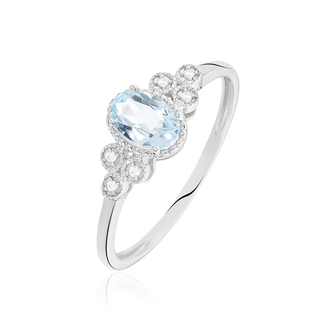 Bague Cyprille Or Blanc Topaze Et Oxyde De Zirconium