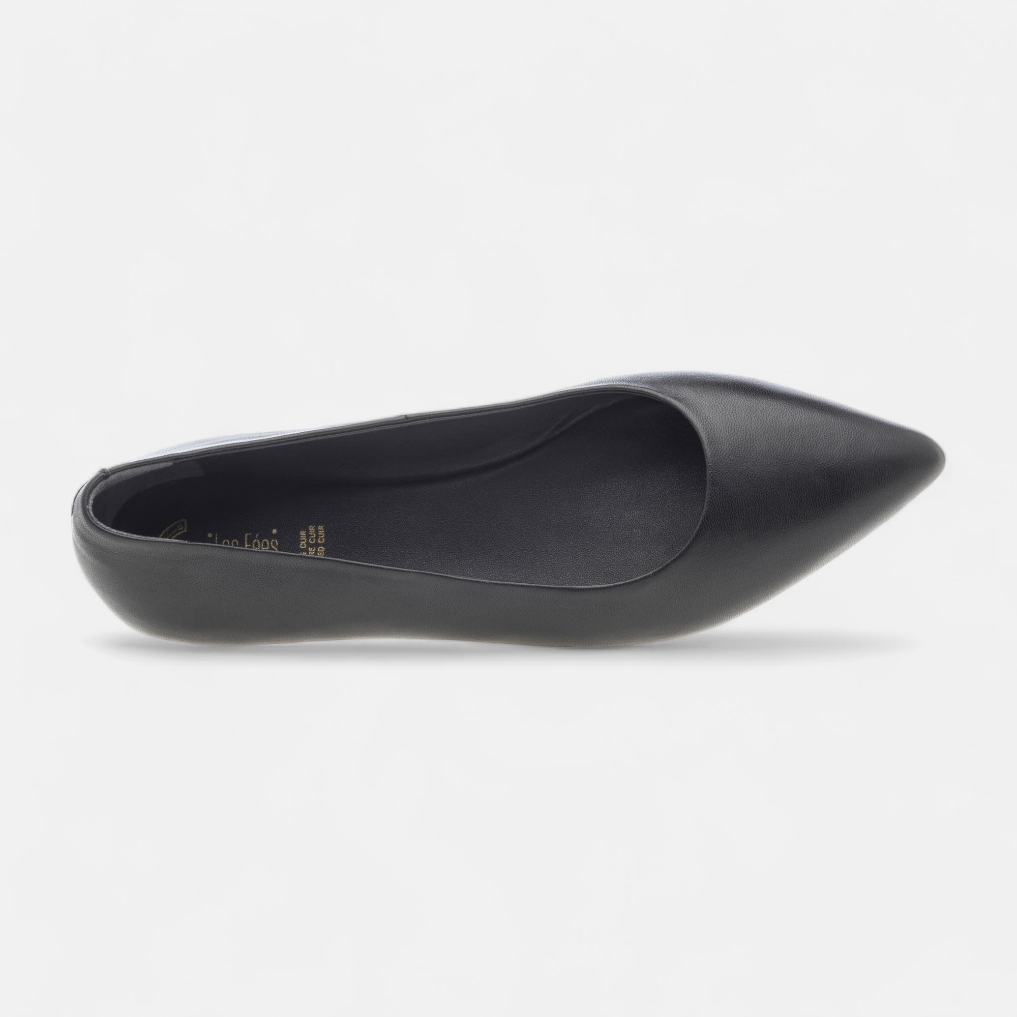 Ballerines Femme en cuir noir