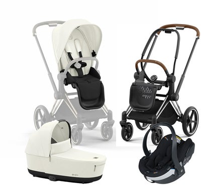 Cybex Priam Duovogn inkl. BeSafe iZi Go Modular X2, Off White/Chrome Brown