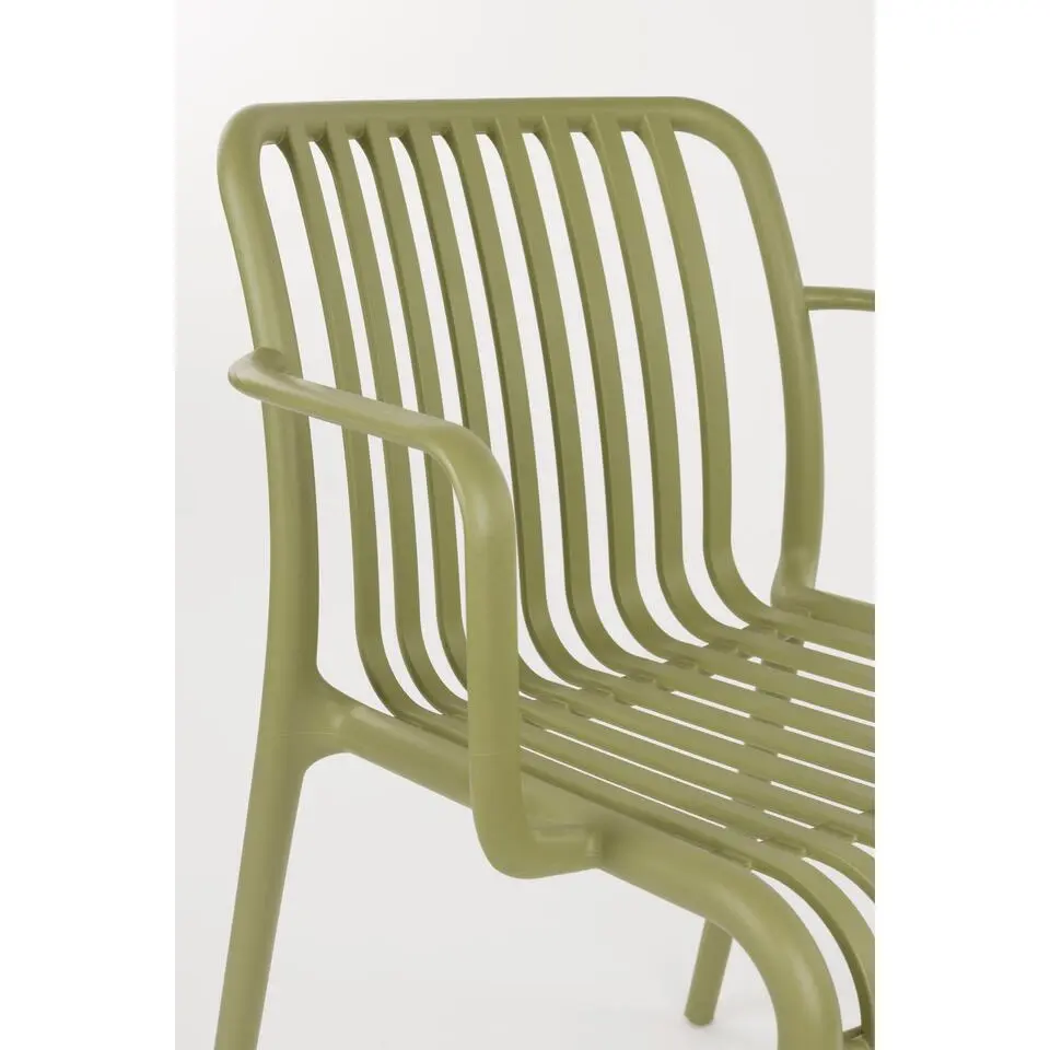 Housecraft Living Mante Tuinstoelen Armleuning Kunststof Groen - Set van 4