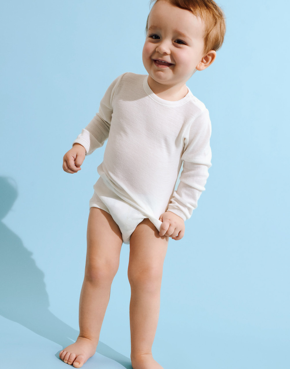 Romper met lange mouw van merinowol/zijde voor baby's (2 stuks)