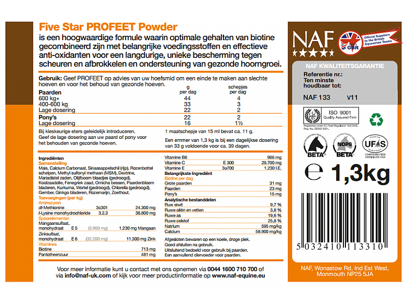 NAF ProFeet Powder – Ondersteunt gezonde hoefgroei en sterke hoeven bij paarden