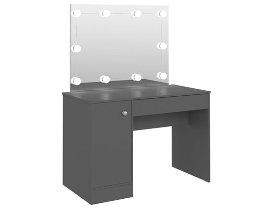 VIDAXL - Table de maquillage avec éclairage led 110x55x145 cm mdf gri...