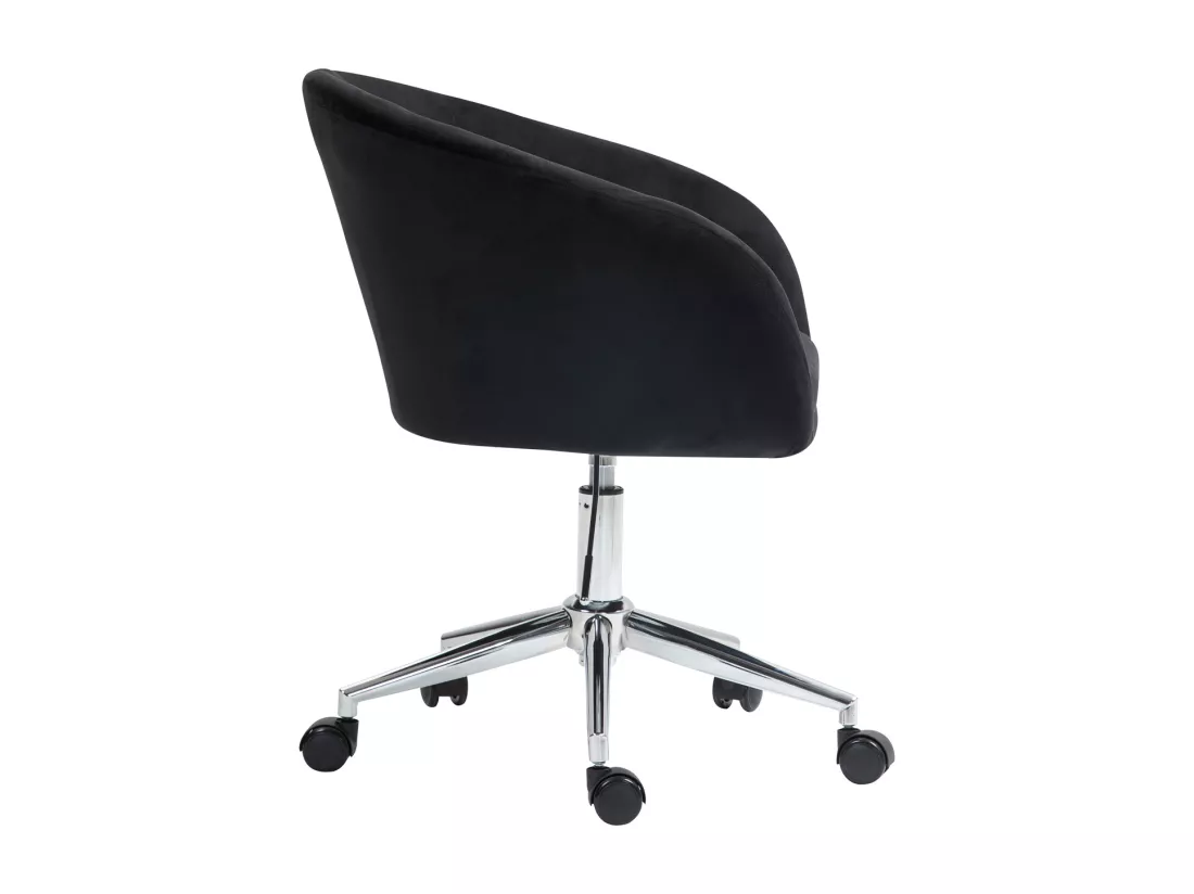SVITA LOUISA chaise de bureau avec revêtement en velours noir, hauteur réglable