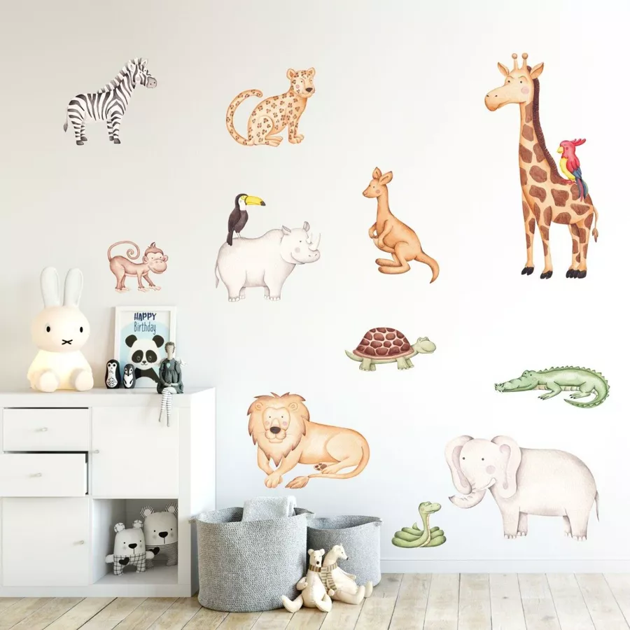 Nikima Wandtattoo 232 Wandtattoo Dschungeltiere bunt