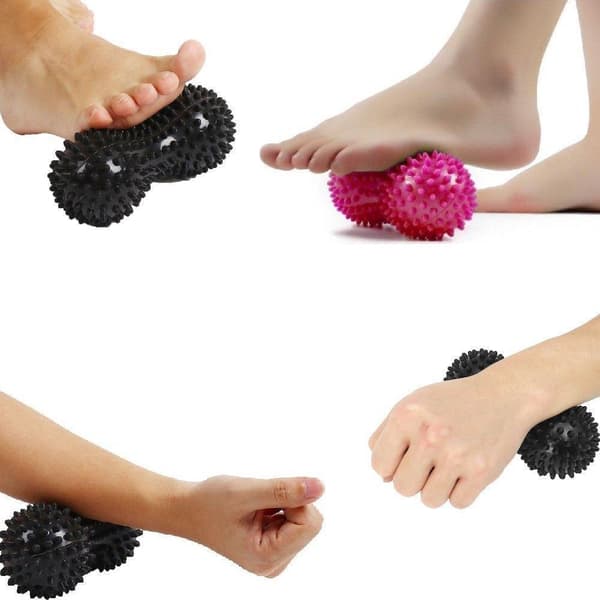 2stk Spiky Ball peanøtt Muskel Massasje Roller Yoga Stick Body