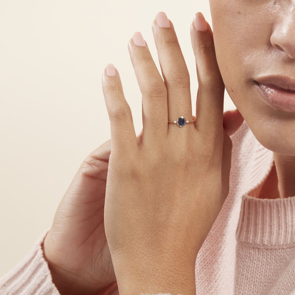 Bague Jahyna Or Jaune Saphir Et Diamant