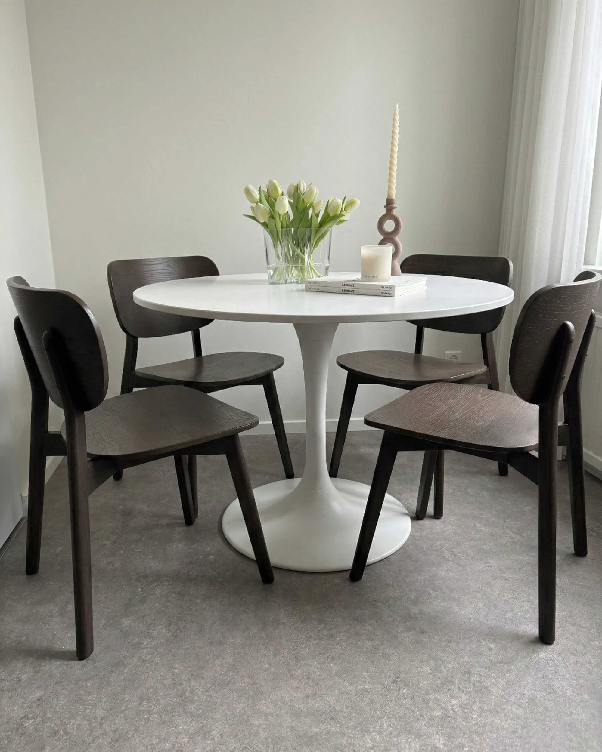Set van 2 eetkamerstoelen OVERLY Hout Donkerbruin