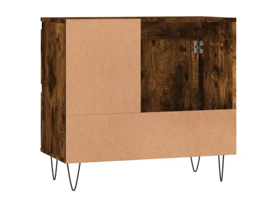 Armoire de bain chêne fumé 65x33x60 cm bois d'ingénierie
