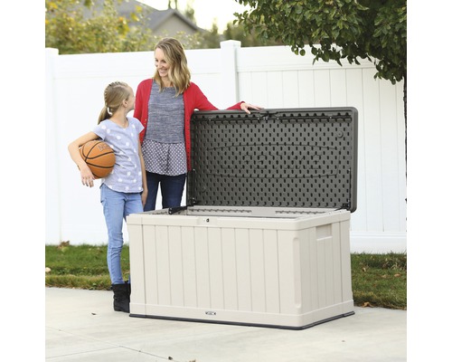 Lifetime Harmony kussenbox, 440l, 128 x 64 x 67 cm, kunststof, staal, grijs/zwart