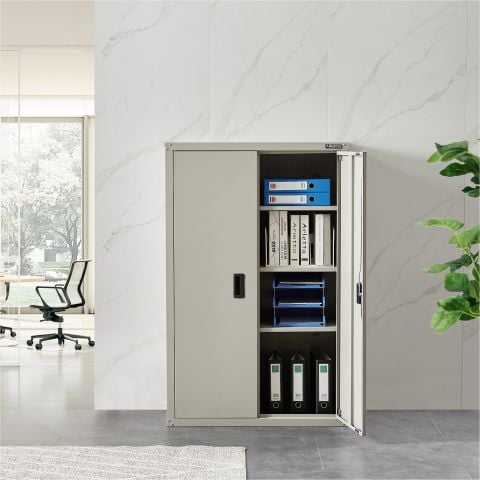 Aktenschrank_Garagenschrank 140 x 90 x 40 cm Schwarz