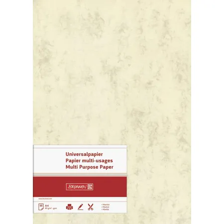 BRUNNEN Briefbogen Marmor, chamois, 160g/m², A4, 25 Bogen
